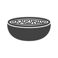 Brotsuppe Glyphe schwarzes Symbol vektor