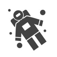 Space Man II Glyphe schwarzes Symbol vektor