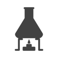 chemisches Experiment Glyphe schwarzes Symbol vektor