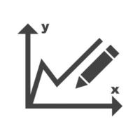 Zeichnen von Diagrammen Glyphe schwarzes Symbol vektor