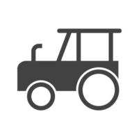 Traktor Glyphe schwarzes Symbol vektor