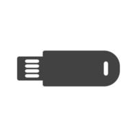 USB-Kabel Glyphe schwarzes Symbol vektor