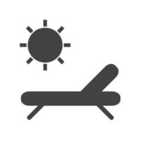 Glyphe schwarzes Symbol zum Sonnenbaden vektor