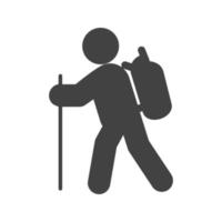 Trekking Glyphe schwarzes Symbol vektor