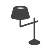 Lampe mit Stand Glyphe schwarzes Symbol vektor