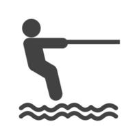 Schwarzes Symbol für Surf-Glyphe vektor