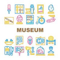 Museumsausstellungen und Exkursionssymbole setzen Vektor
