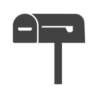 Mailbox-Glyphe schwarzes Symbol vektor