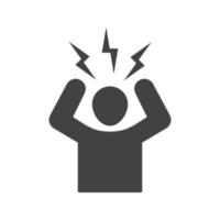 Wut-Management-Glyphe schwarzes Symbol vektor