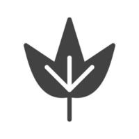 Schwarzes Symbol für Herbstblatt-Glyphe vektor
