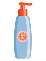 Sonnenschutzcreme oder -lotion. Vorlage für Kosmetikprodukte für die Sommerhautpflege. vektor