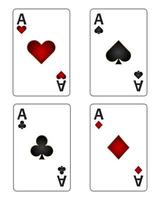 Ass-Kartenanzug-Set für Glücksspiele vektor