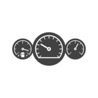 Auto Meter Glyphe schwarzes Symbol vektor