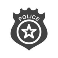 Polizeiabzeichen Glyphe schwarzes Symbol vektor
