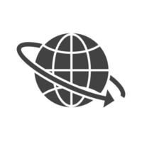 Glyphe schwarzes Symbol für globale Lieferung vektor