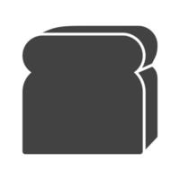 skiva bröd glyf svart ikon vektor