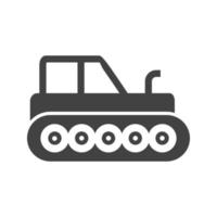industriell traktor glyf svart ikon vektor