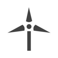 Schwarzes Symbol für Windmühlen-Glyphe vektor