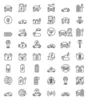 Symbole für Hybridbatterien von Elektroautos. vektor