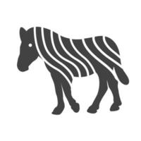 zebra glyf svart ikon vektor