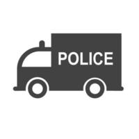 Polizeiwagen Glyphe schwarzes Symbol vektor