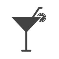 cocktail glyf svart ikon vektor