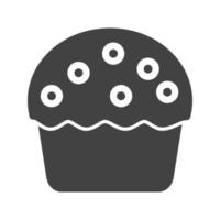 Creme-Muffin-Glyphe schwarzes Symbol vektor