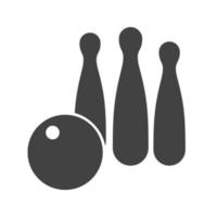 schwarzes Symbol für Bowling-Glyphe vektor