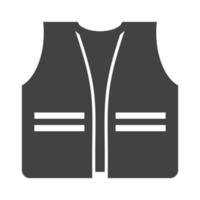 Baujacke Glyphe schwarzes Symbol vektor