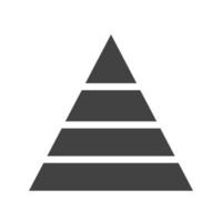 pyramid graf glyf svart ikon vektor