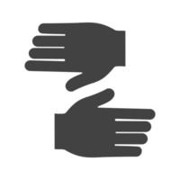 handskar glyf svart ikon vektor