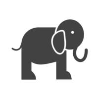 Elefant Glyphe schwarzes Symbol vektor