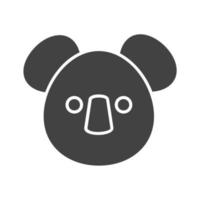 schwarzes Symbol für Koala-Glyphe vektor