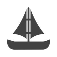 kleines Boot Glyphe schwarzes Symbol vektor