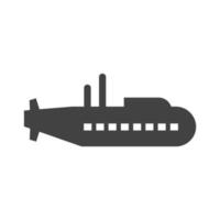 U-Boot-Glyphe schwarzes Symbol vektor