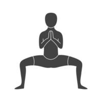 buddhistische Pose Glyphe schwarzes Symbol vektor