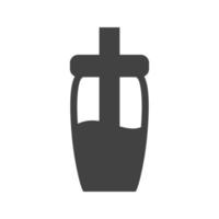Zuckerflasche Glyphe schwarzes Symbol vektor