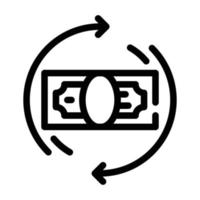 Geld Banknote Kreis Pfeile Linie Symbol Vektor Illustration