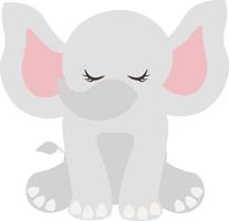 tropisk söt elefant safari djur clipart vektor