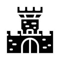 mittelalterliche burg glyph symbol vektor schwarze illustration