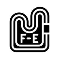 Rennstrecke für Elektroautos Glyphen-Symbol-Vektor-Illustration vektor