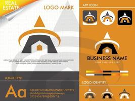 fastigheter brev en logotyp design vektor mall