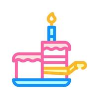 Kuchen Geburtstag Dessert Farbsymbol Vektor Illustration