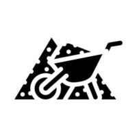 Sand Baumaterial Glyphe Symbol Vektor Illustration