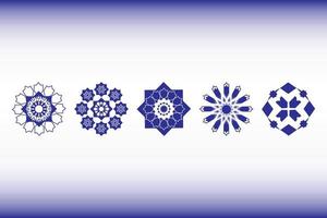 arabiska mönster abstrakt Ikonuppsättning. rundade symboluppsättning, vektor spirografer. lyxig abstrakt geometrisk form logotyp, koncept vektor set.