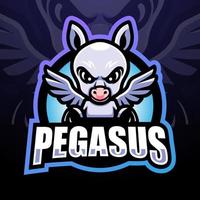 pegasus maskot esport logotypdesign vektor