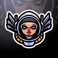 spaceman esport logo maskottchen design vektor