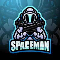 spaceman esport logotyp maskot design vektor