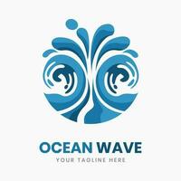 ocean wave vatten surfa logotyp mall vektor