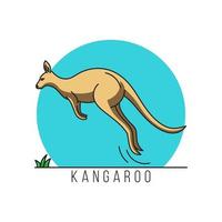 känguru logotyp koncept. isolerad känguru på vit bakgrund. australiska djur som står och hoppar vektor